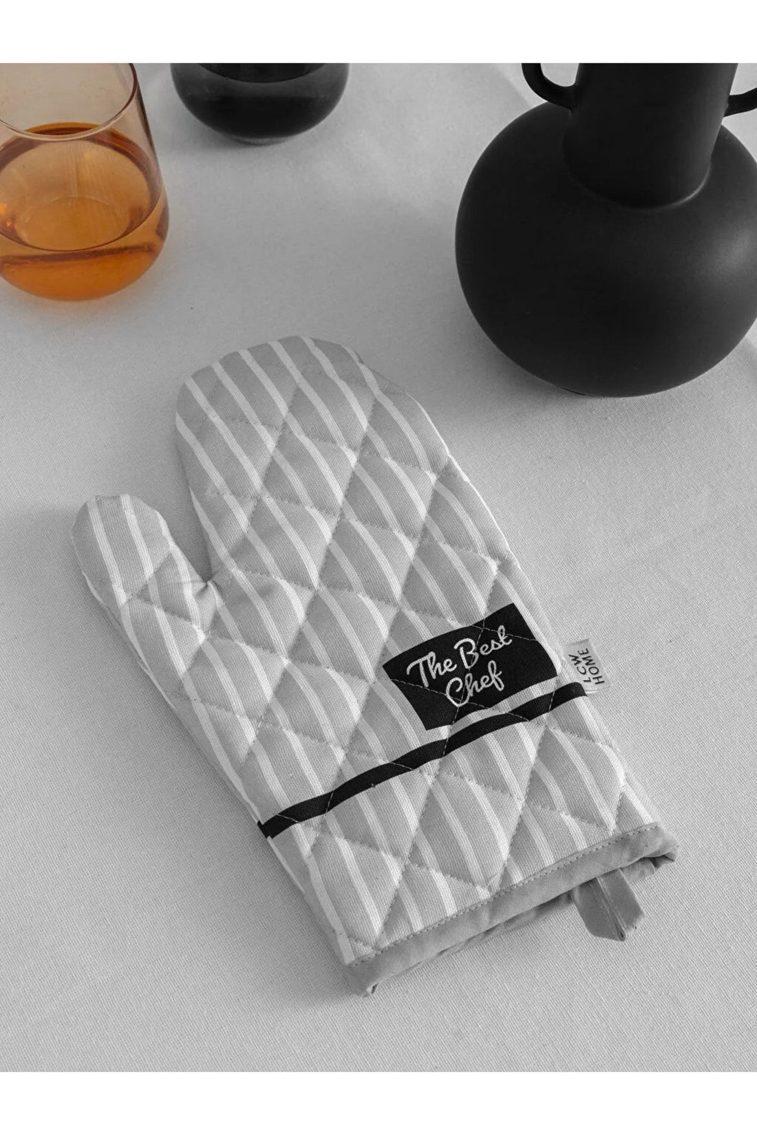 Tagline Printed Gabardine Oven Gloves 18x30 Cm