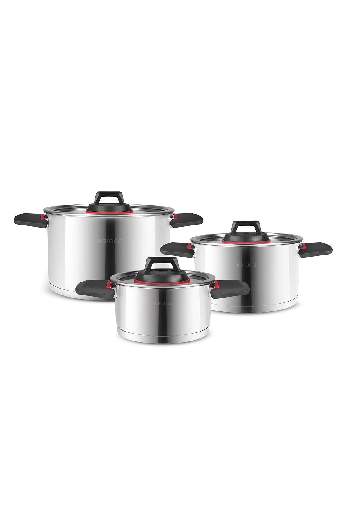 Yenka 6 Piece Steel Cookware Set with Induction Base