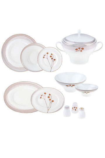 Chain Garden Gold 62 Piece Dinner Set for 12 Seater