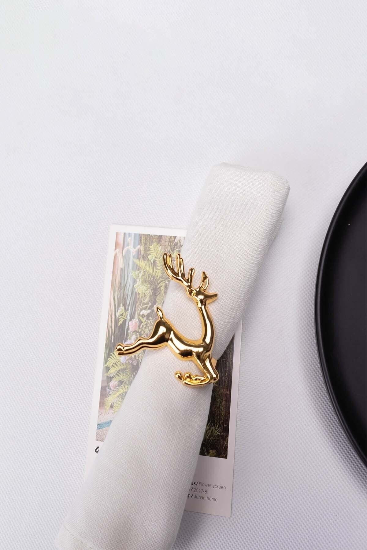 Deer Gold 2-Piece Napkin Ring