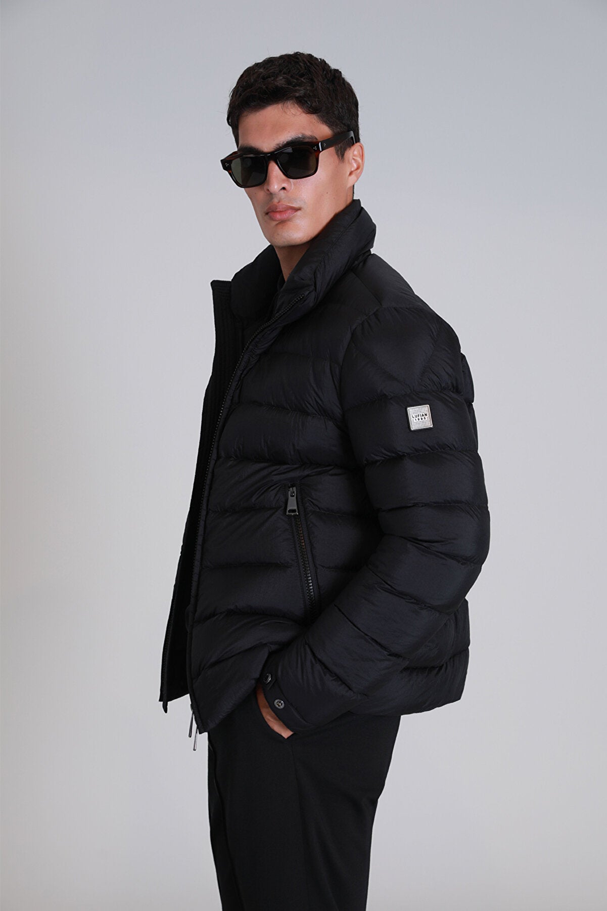 Clow Goose Down Coat Men Black