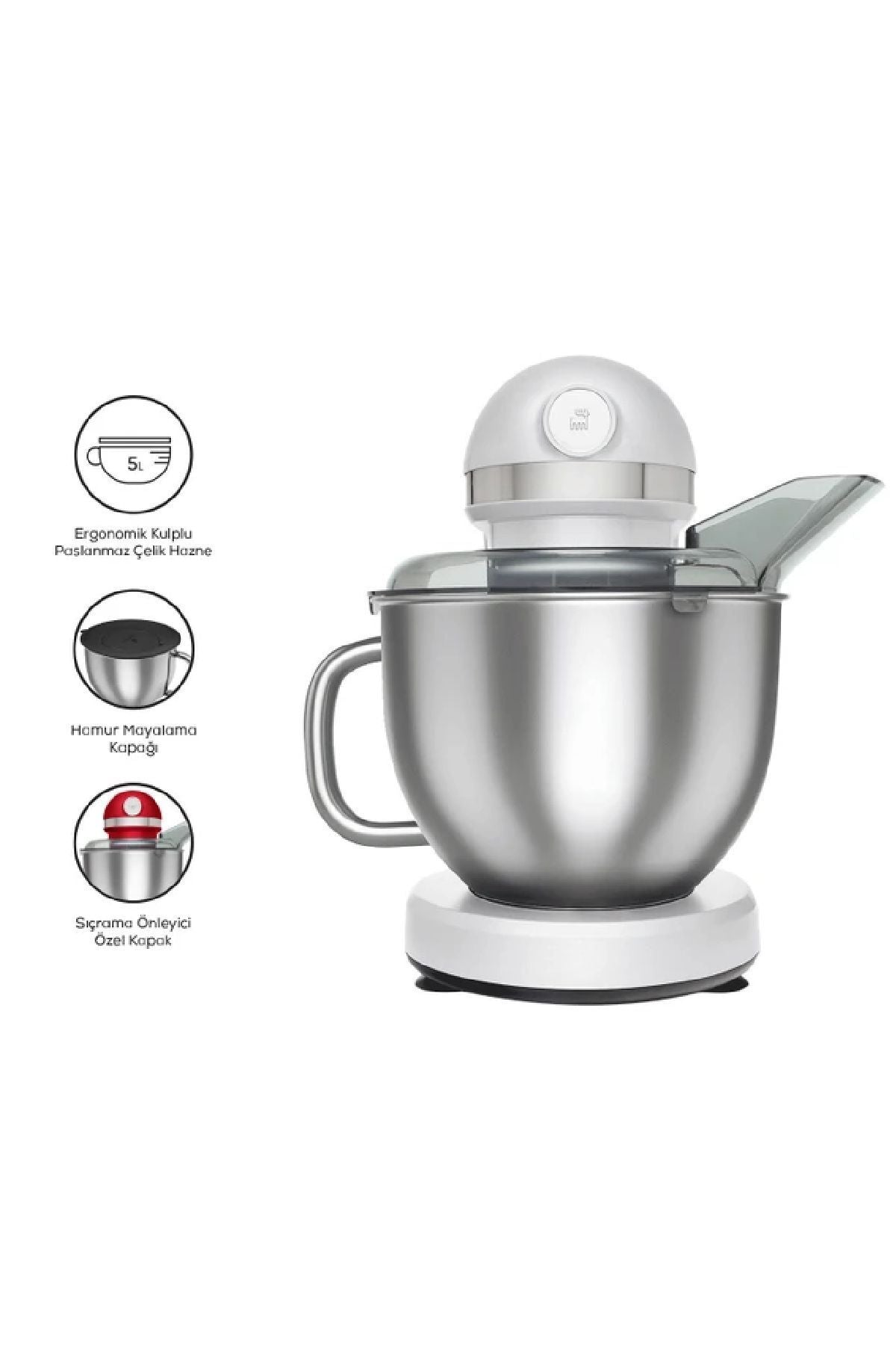 Mastermaid Chef Pro Double Lever Stand Mixer Pearl White 1750 W