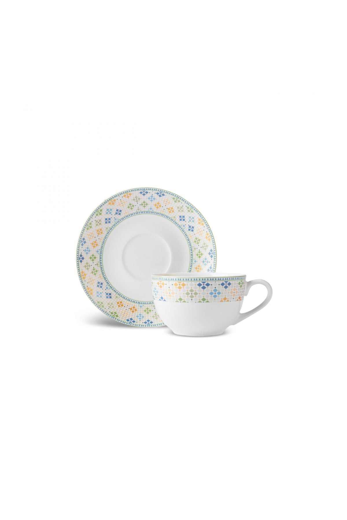 Block Tea Cup & Saucer 220 ml Blue