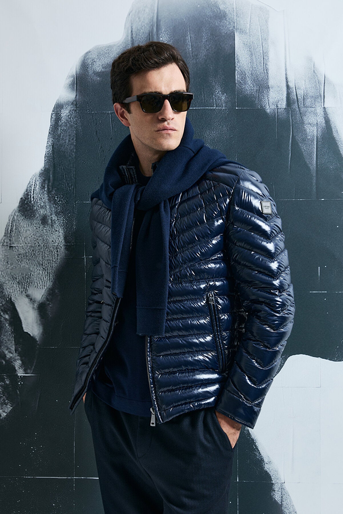 Luc Goose Down Men's Coat Navy