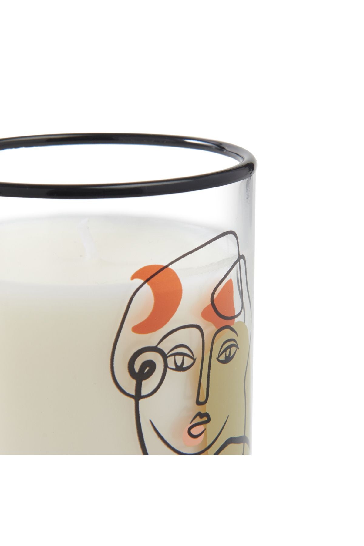 Set of 3 Abstract Face Patterned Candles - Colorful - 8x6x6 cm