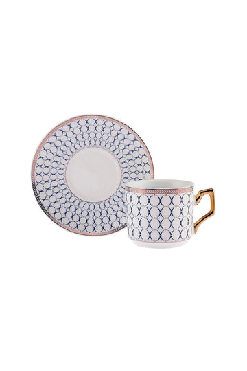 Jolly Blue Ring 2 Person Tea Cup Set 220 Ml