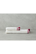 Colorful Lines Cotton Face Towel Ecr-Fuchsia