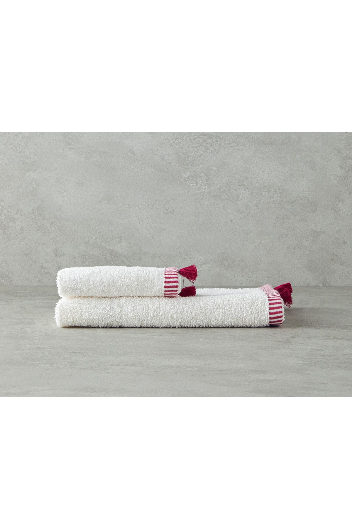 Colorful Lines Cotton Face Towel Ecr-Fuchsia