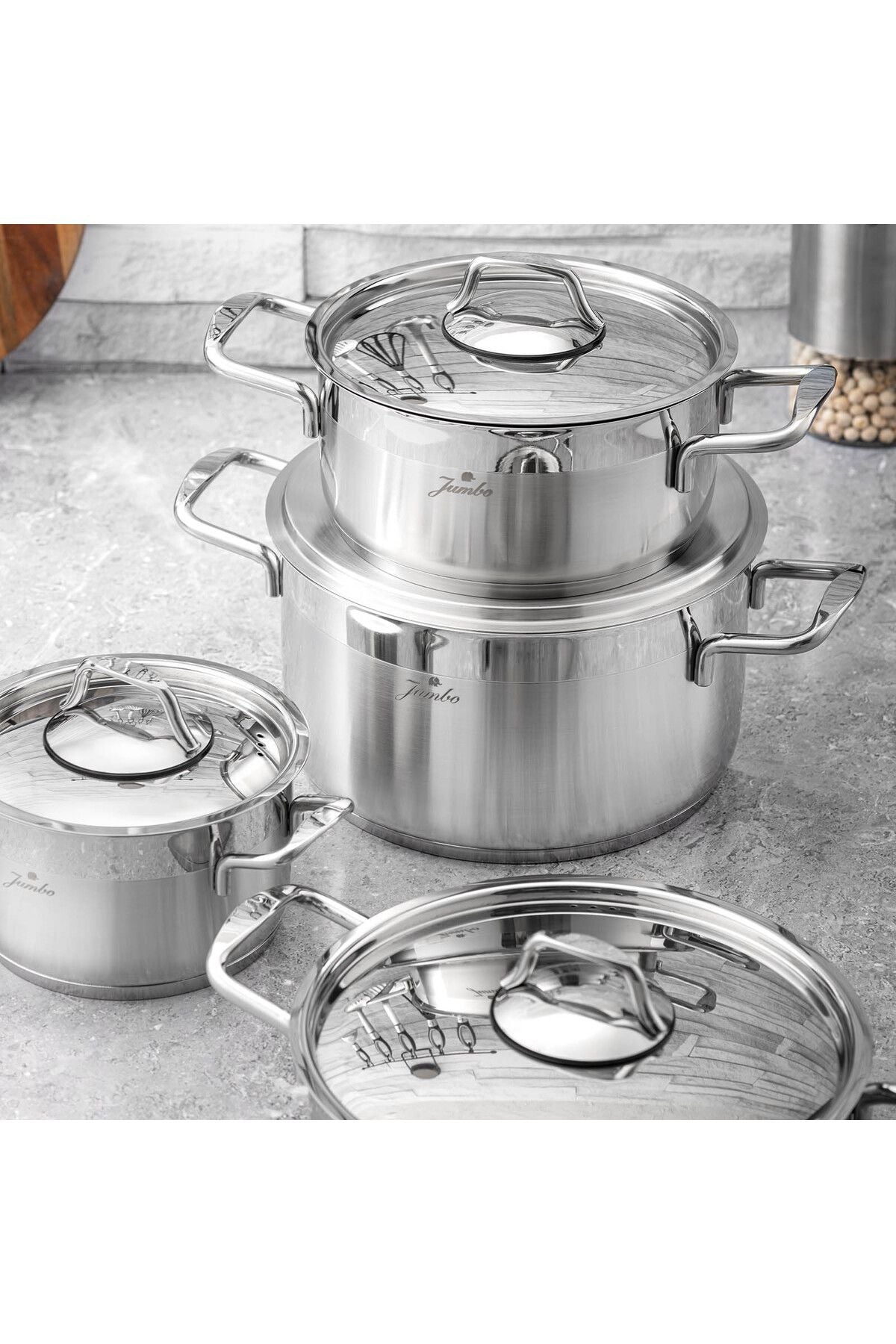 Myra 8 Piece Steel Cookware Set