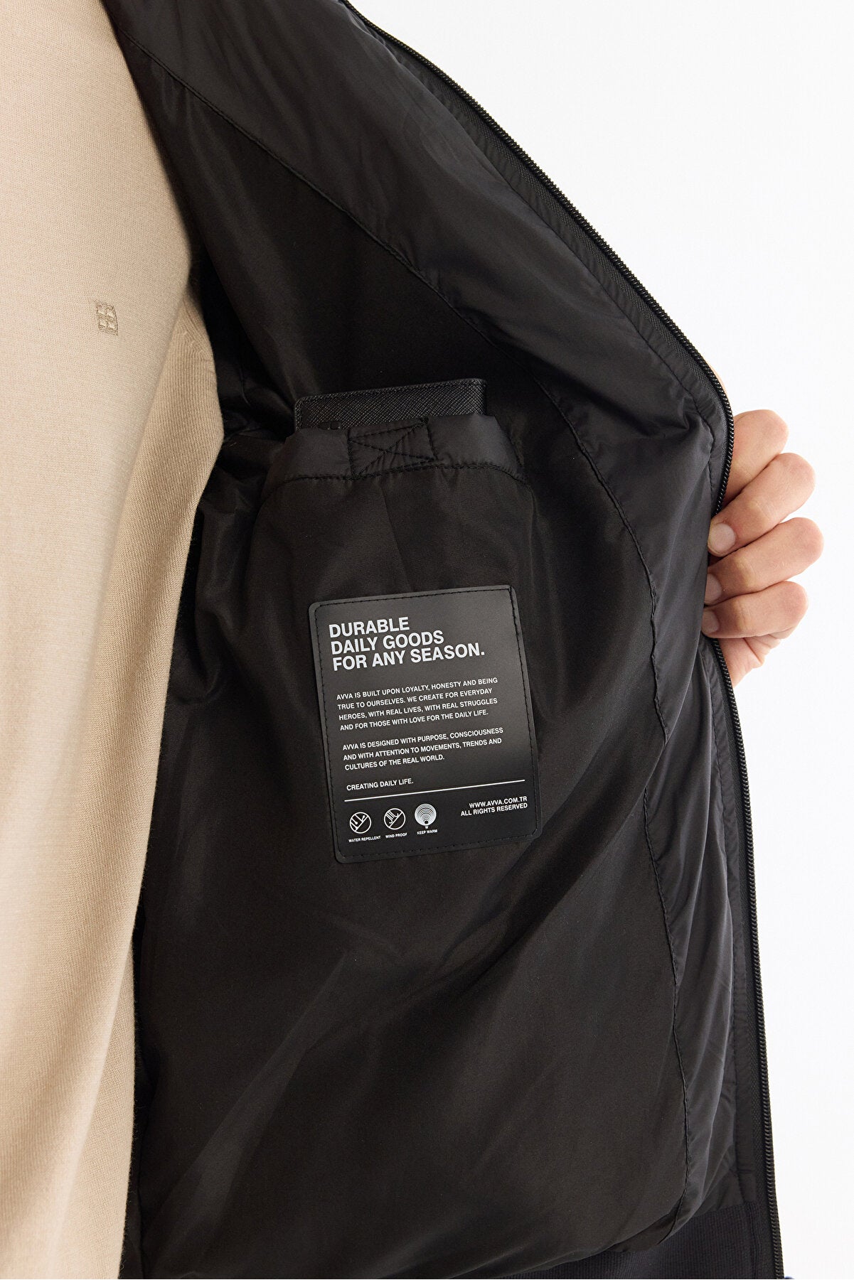 Erkek Siyah Dik Yaka Kapitone Desenli Şişme Comfort Fit Mont A42Y6078