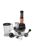 Mastermaid Prosteel Glass Food Processor Long Blender Stand 6 Blades 2500W Black Copper