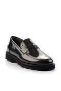 Bambi - Black Open Genuine Leather Mens Loafer Shoes E01798103114