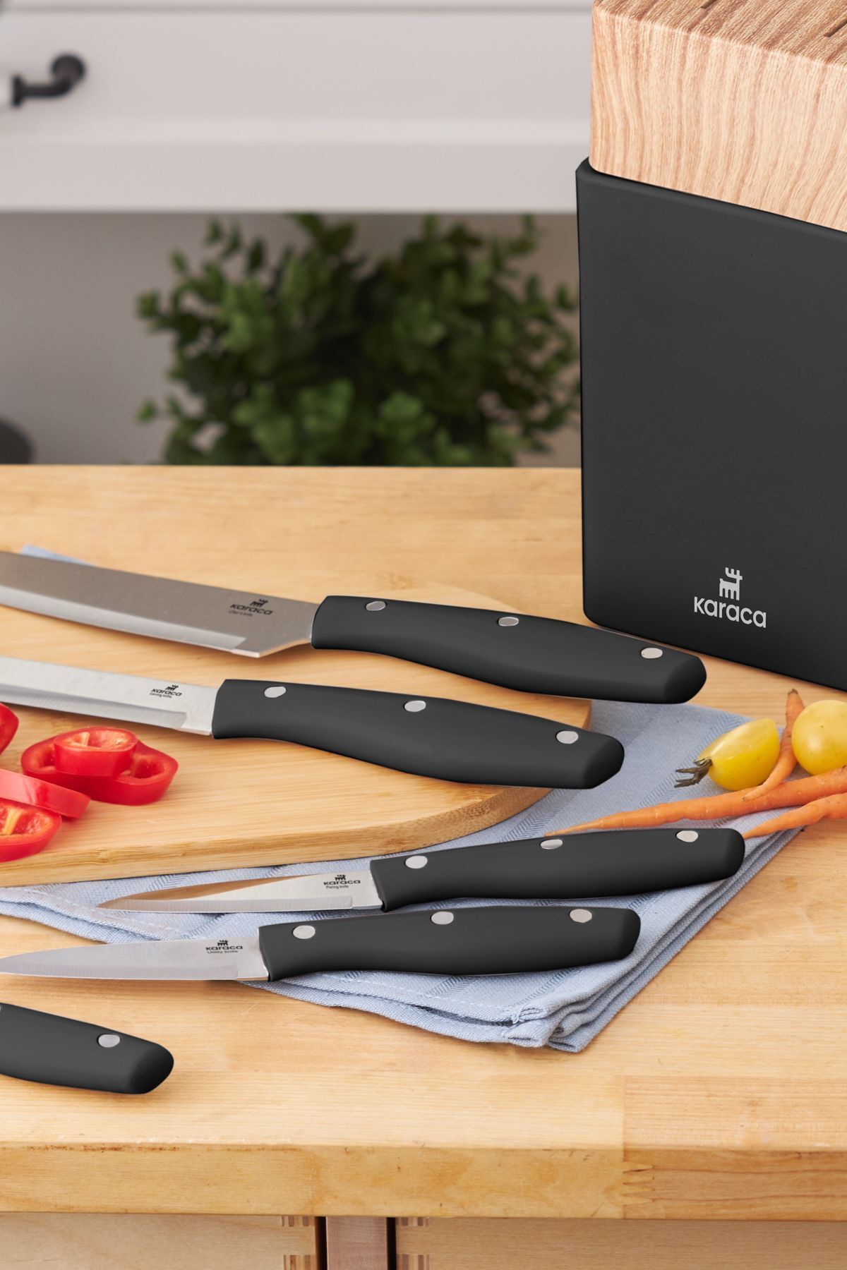 Mastercut Black 6 Piece Stand Knife Set