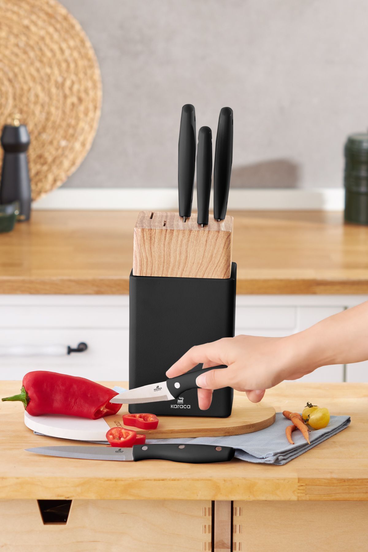 Mastercut Black 6 Piece Stand Knife Set