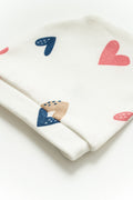 Hospital Exit Set Combed 5pcs Set Newborn Clothes Colorful Heart 100% Cotton - Gift Wrapped