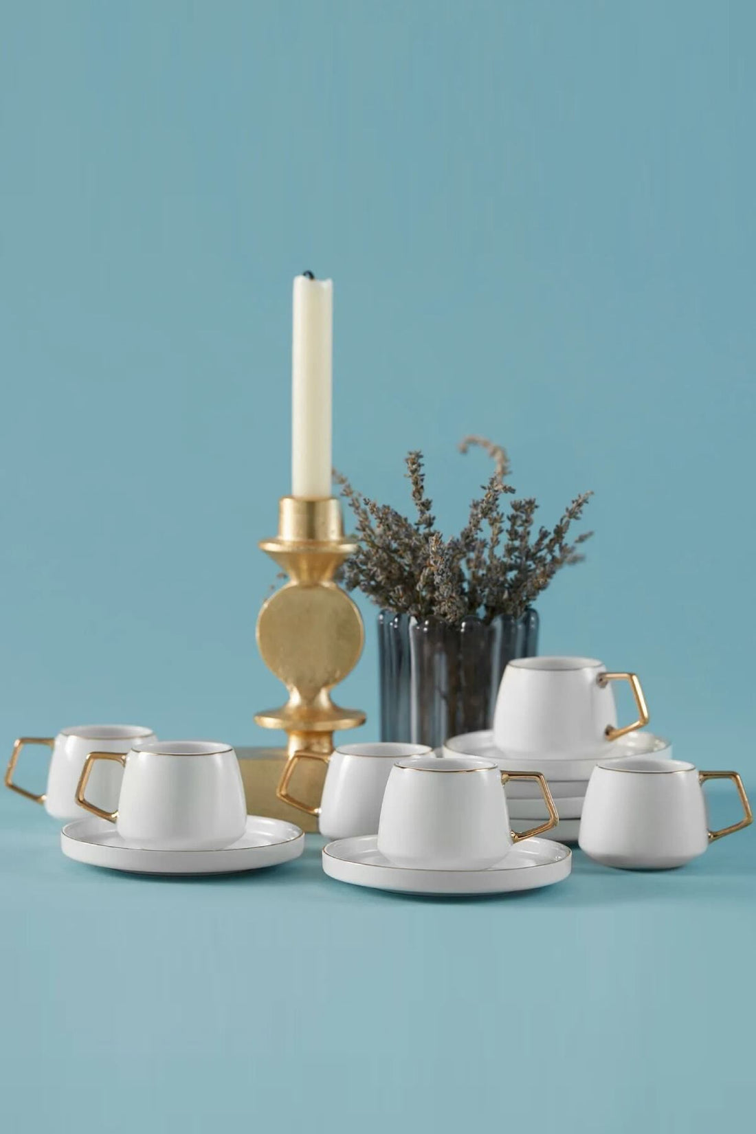 Saturn 6 Person Coffee Cup Set 100 ml Gold