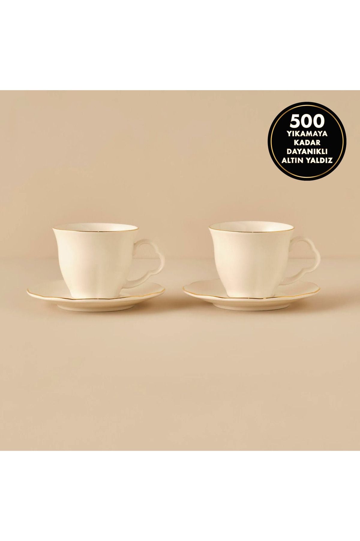 Clover Porcelain 2-Piece Tea Cup Set Gold (280 cc)