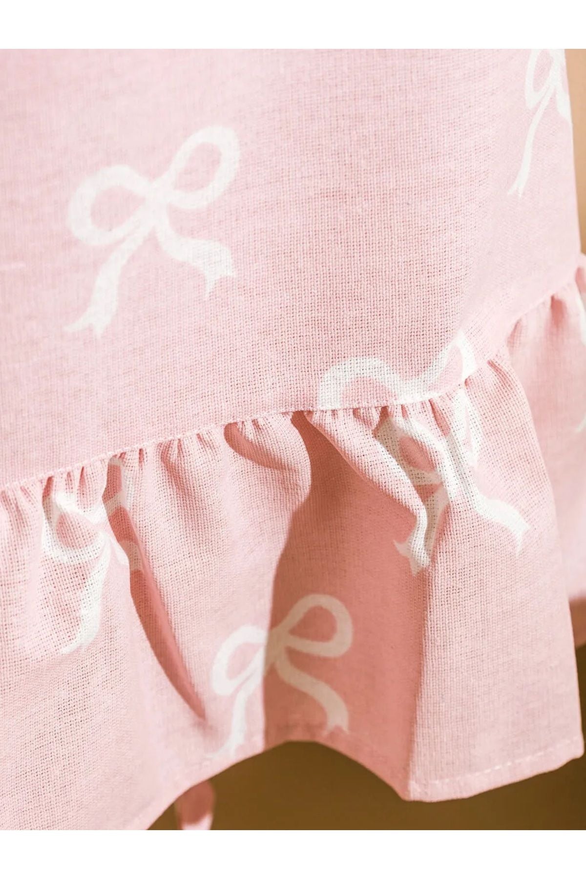 Pink Bow Detailed Women's Kitchen Apron