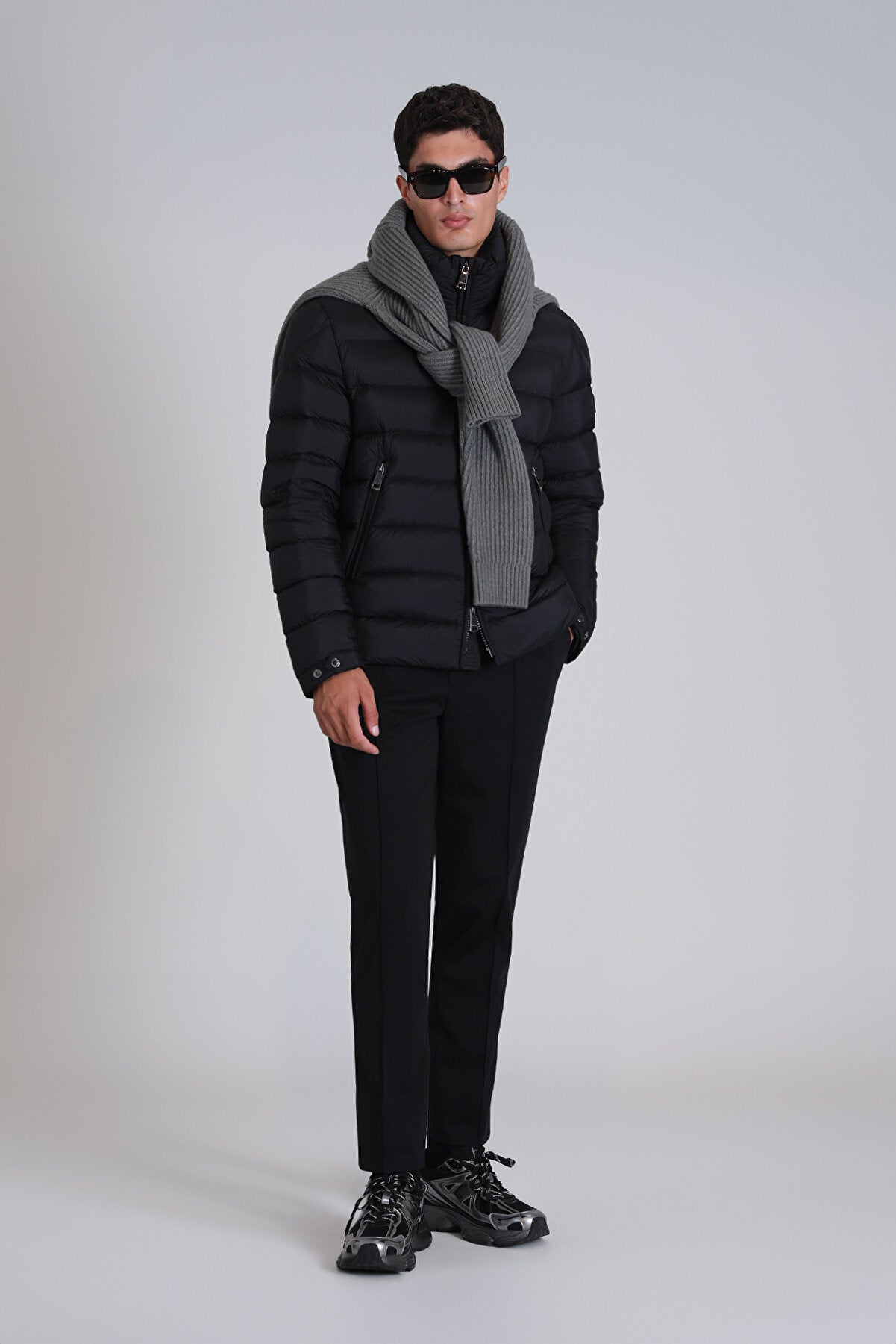 Clow Goose Down Coat Men Black