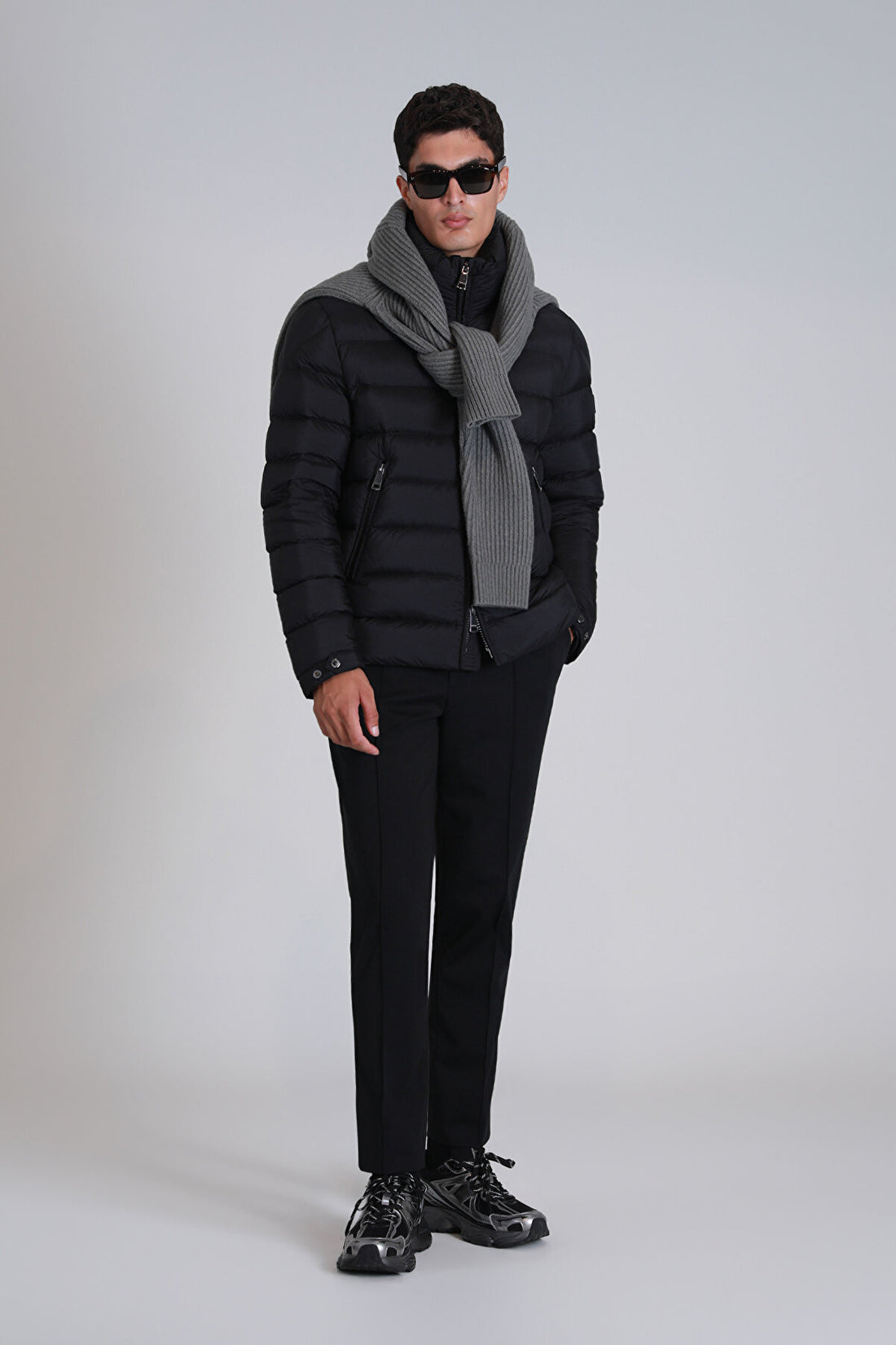 Clow Goose Down Coat Men Black
