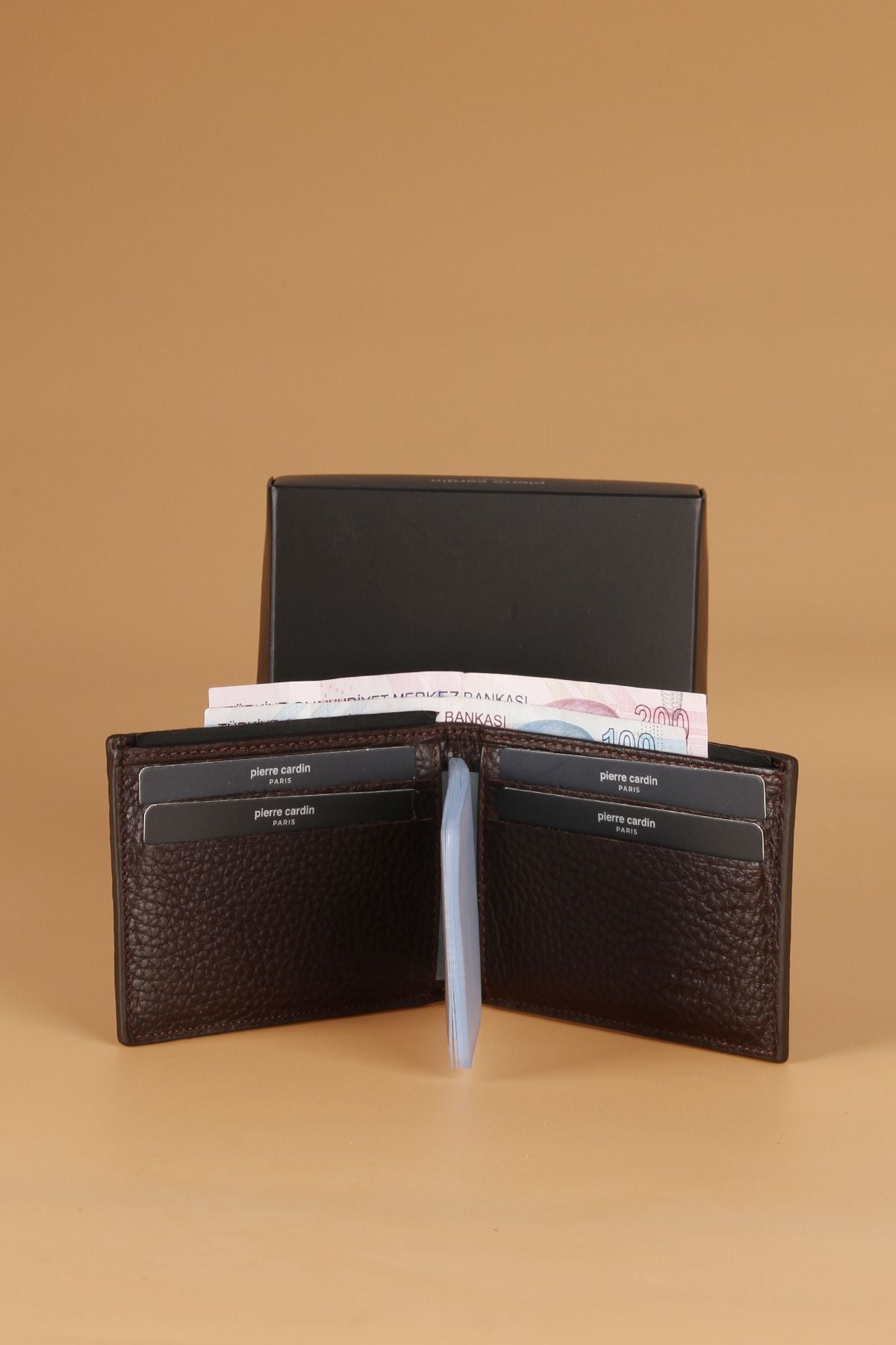 07568 Genuine Leather Men's Wallet Card Holder FLOTUR BROWN