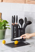 Gusto Black 12 Piece Knife Serving Cutting Board Set