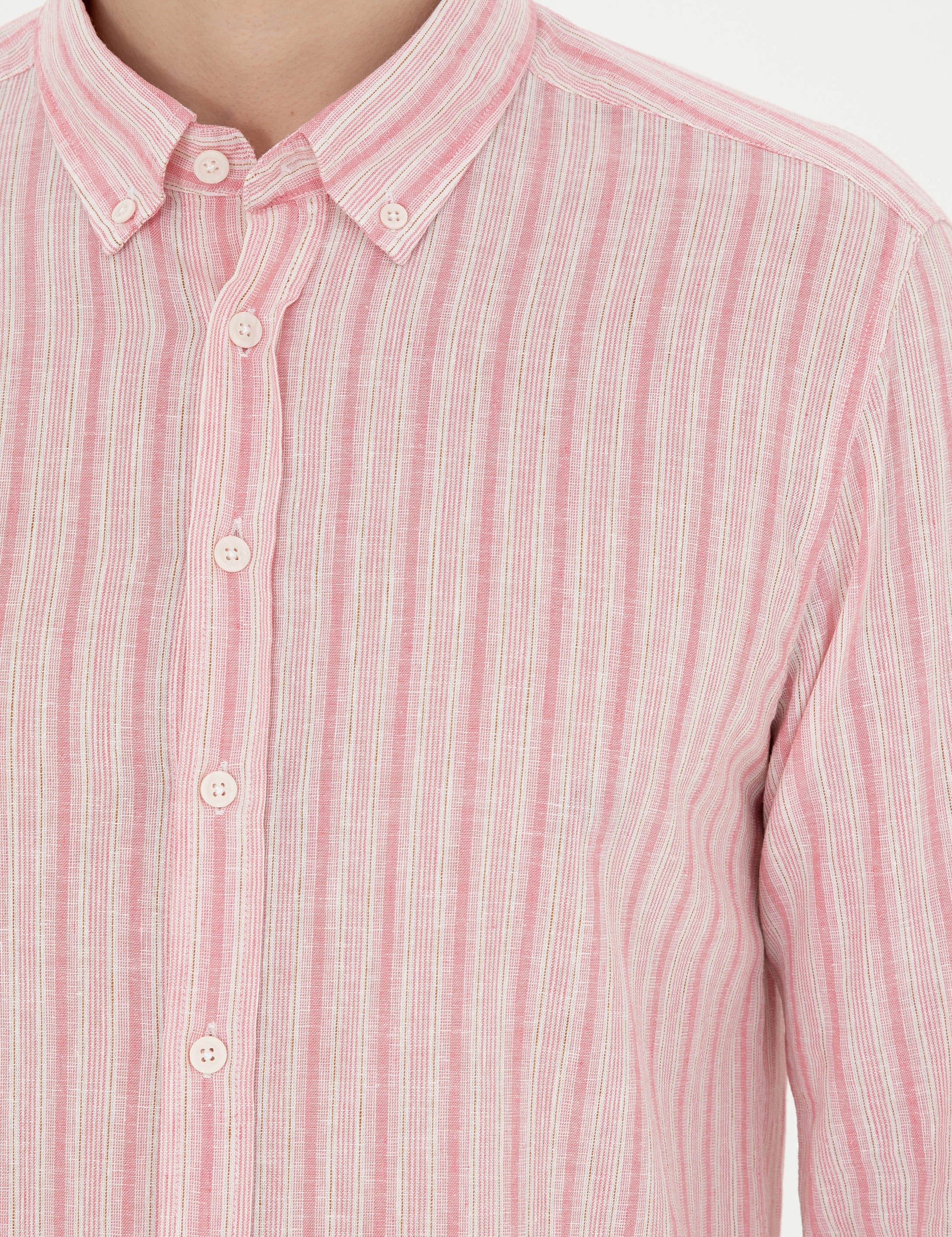 Pink Slim Fit Long Sleeve Shirt