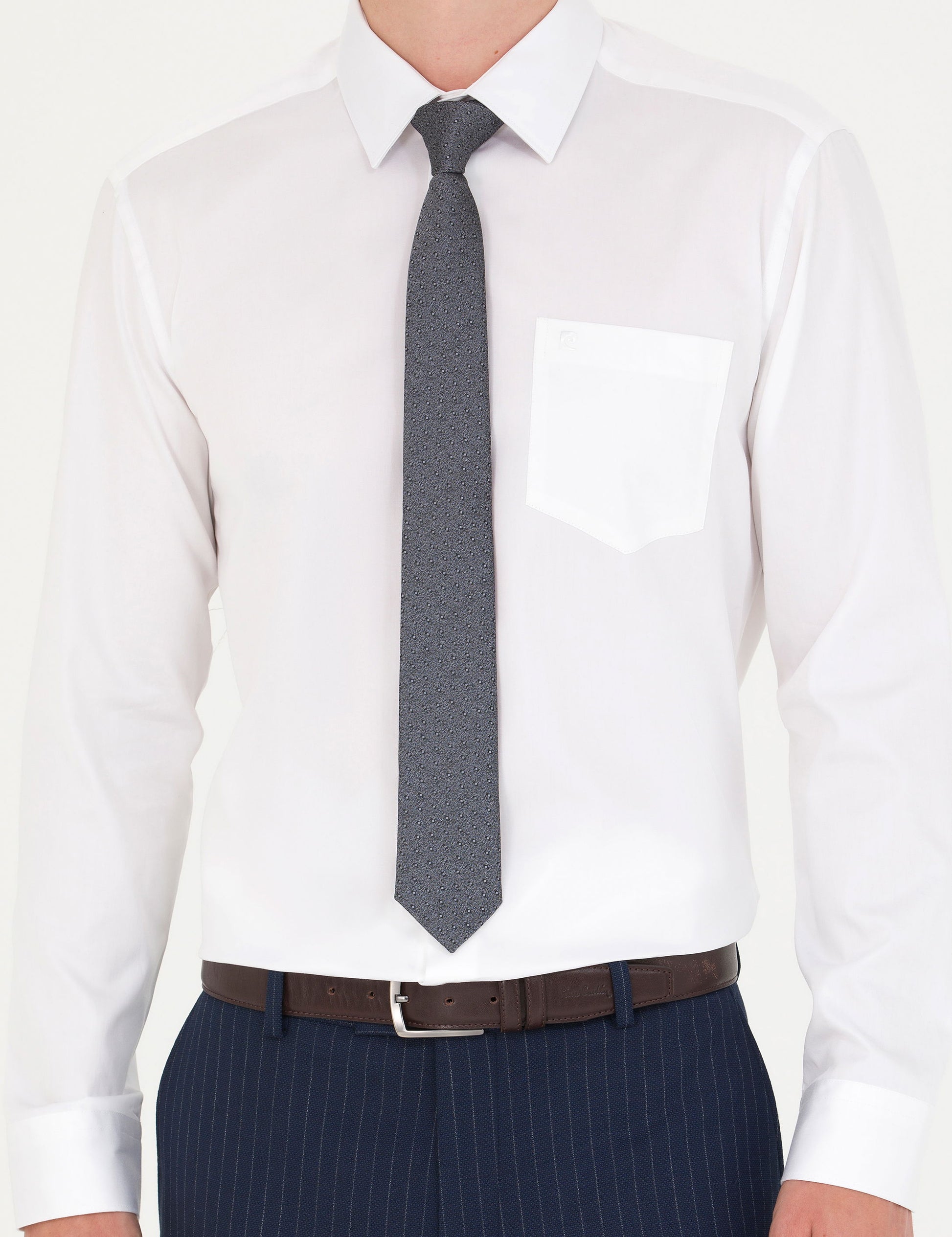 White Regular Fit Long Sleeve Basic Shirt