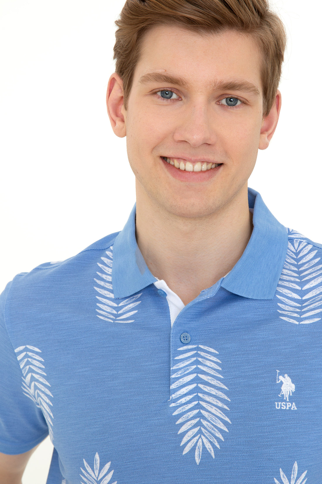 Men's Dark Blue Polo Neck T-Shirt