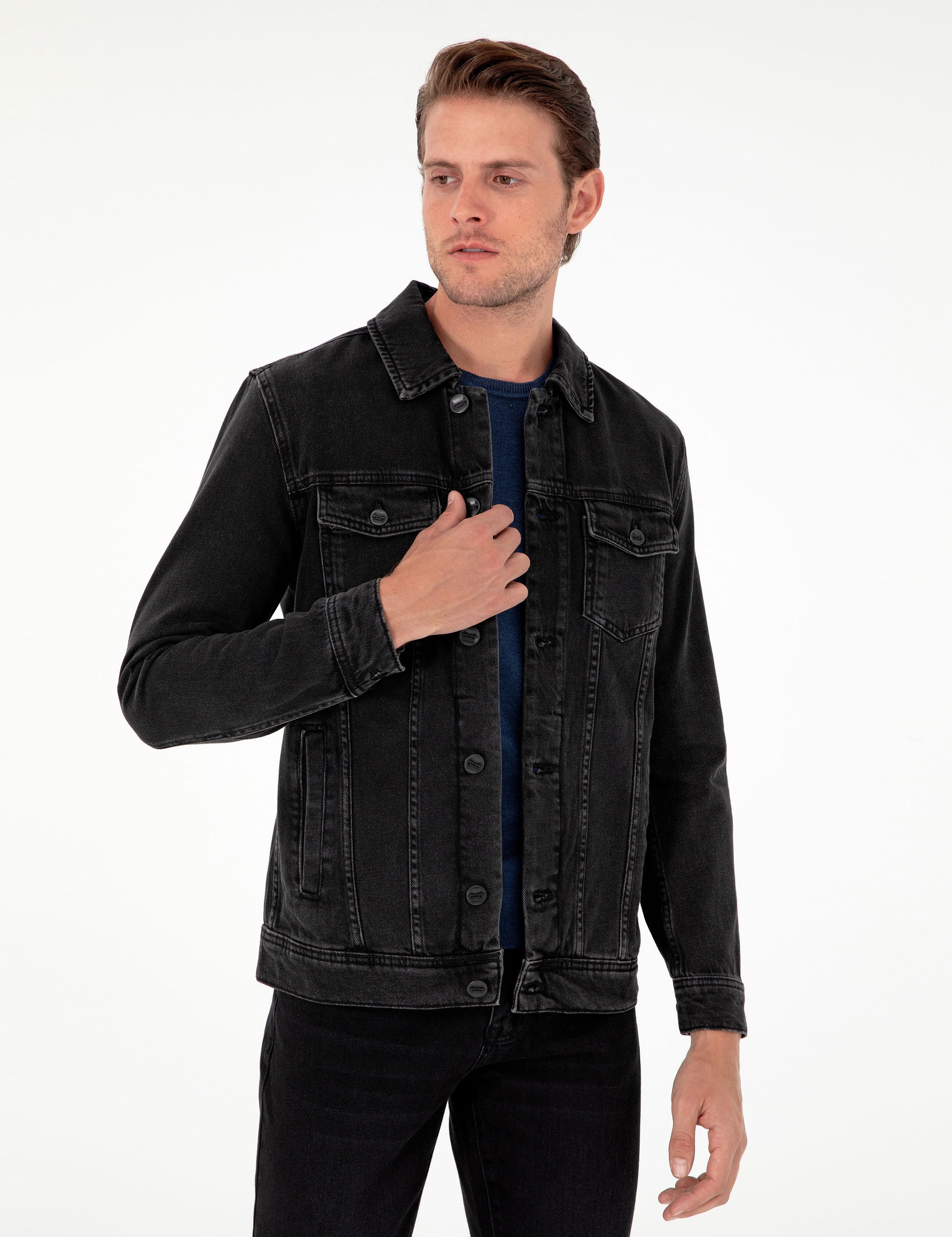 Black Slim Fit Jean Jacket