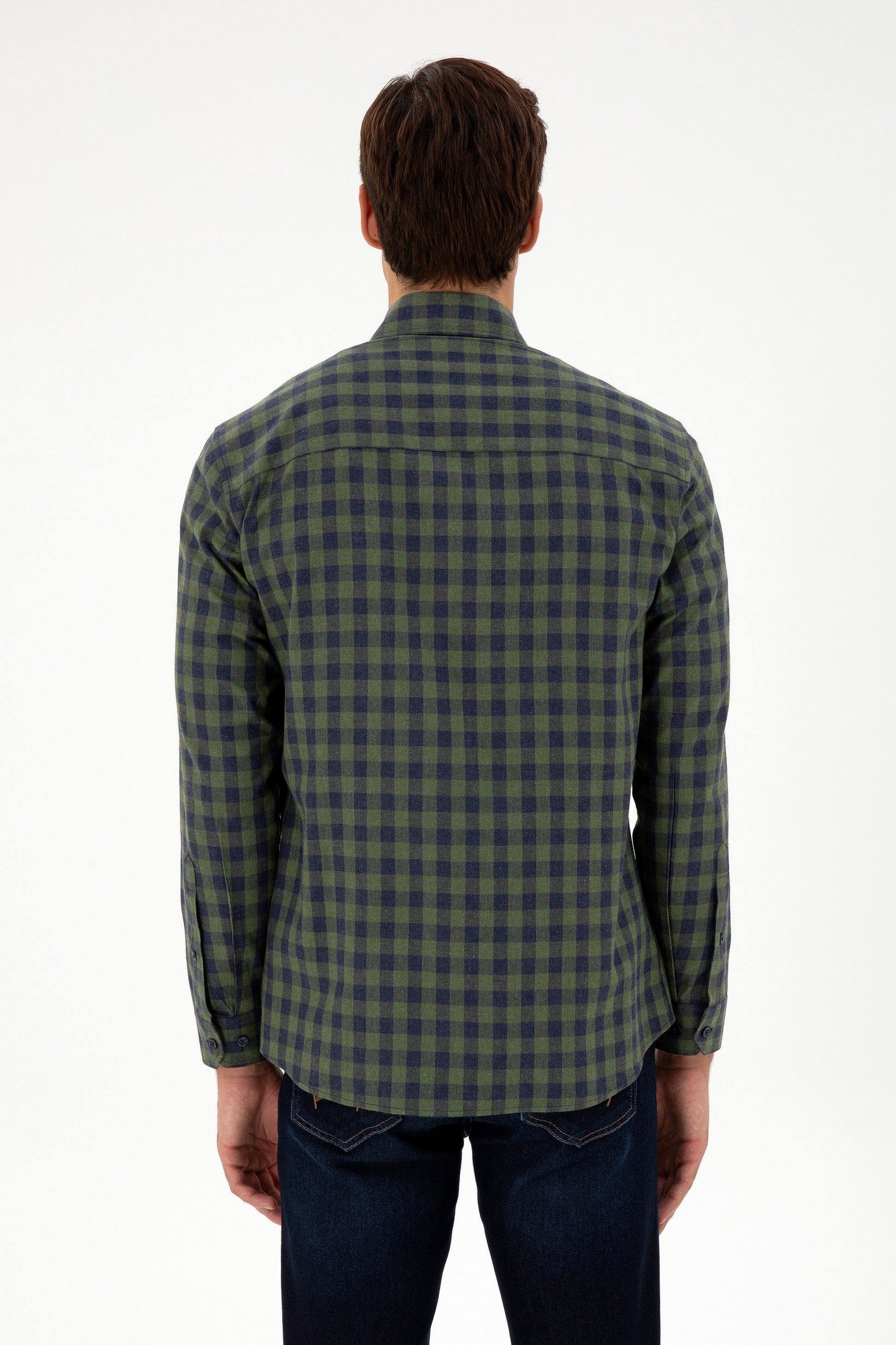 Men's Dark Green Long Sleeve Shirt