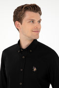 Men's Black Long Sleeve Basic Shirt