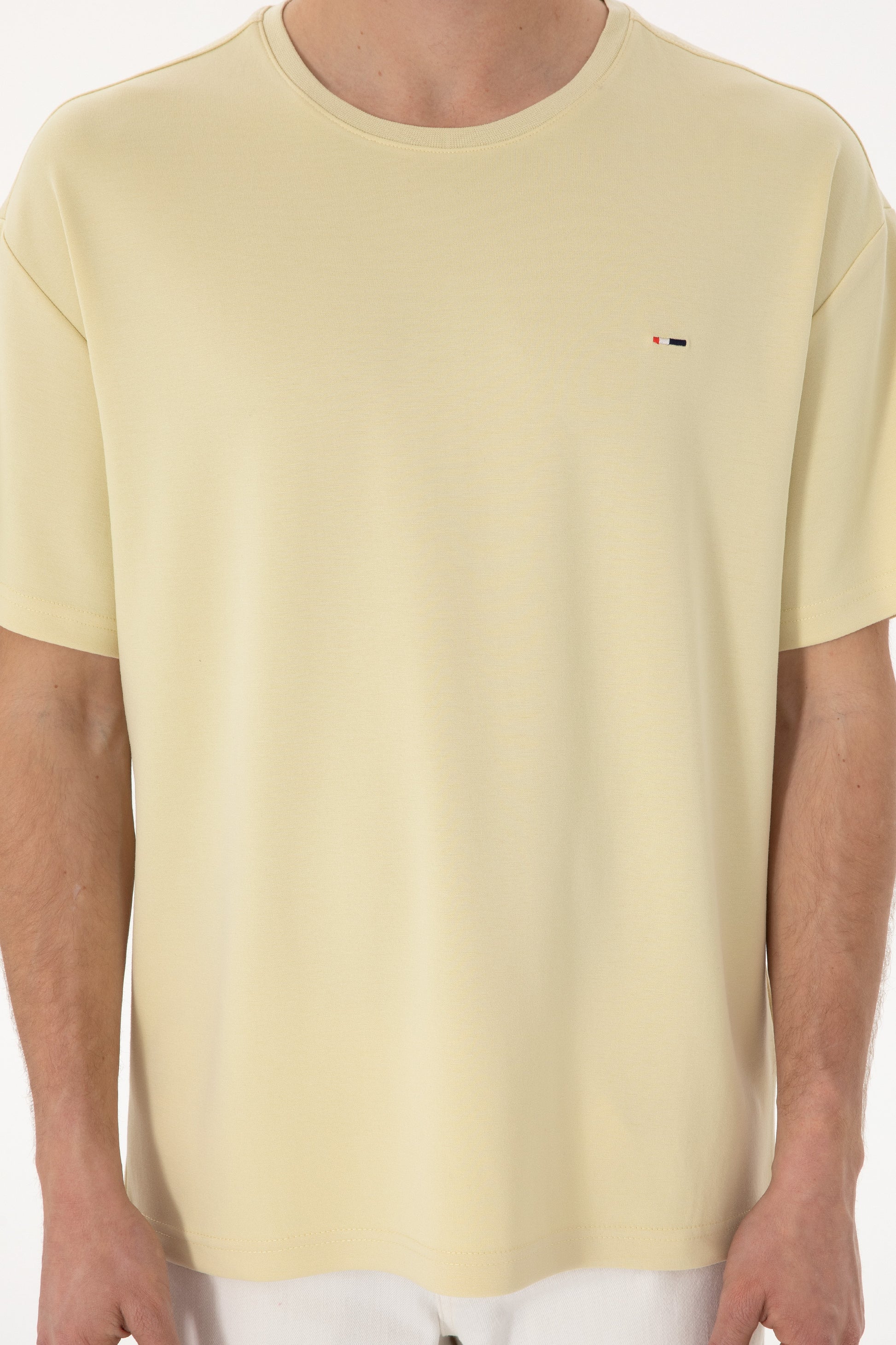 Men's Comfort Fit Crew Neck Light Khaki T-shirt T-shirt