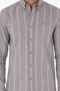 Men's Grey Long Sleeve Shirt