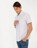 Beige Regular Fit Short Sleeve Shirt