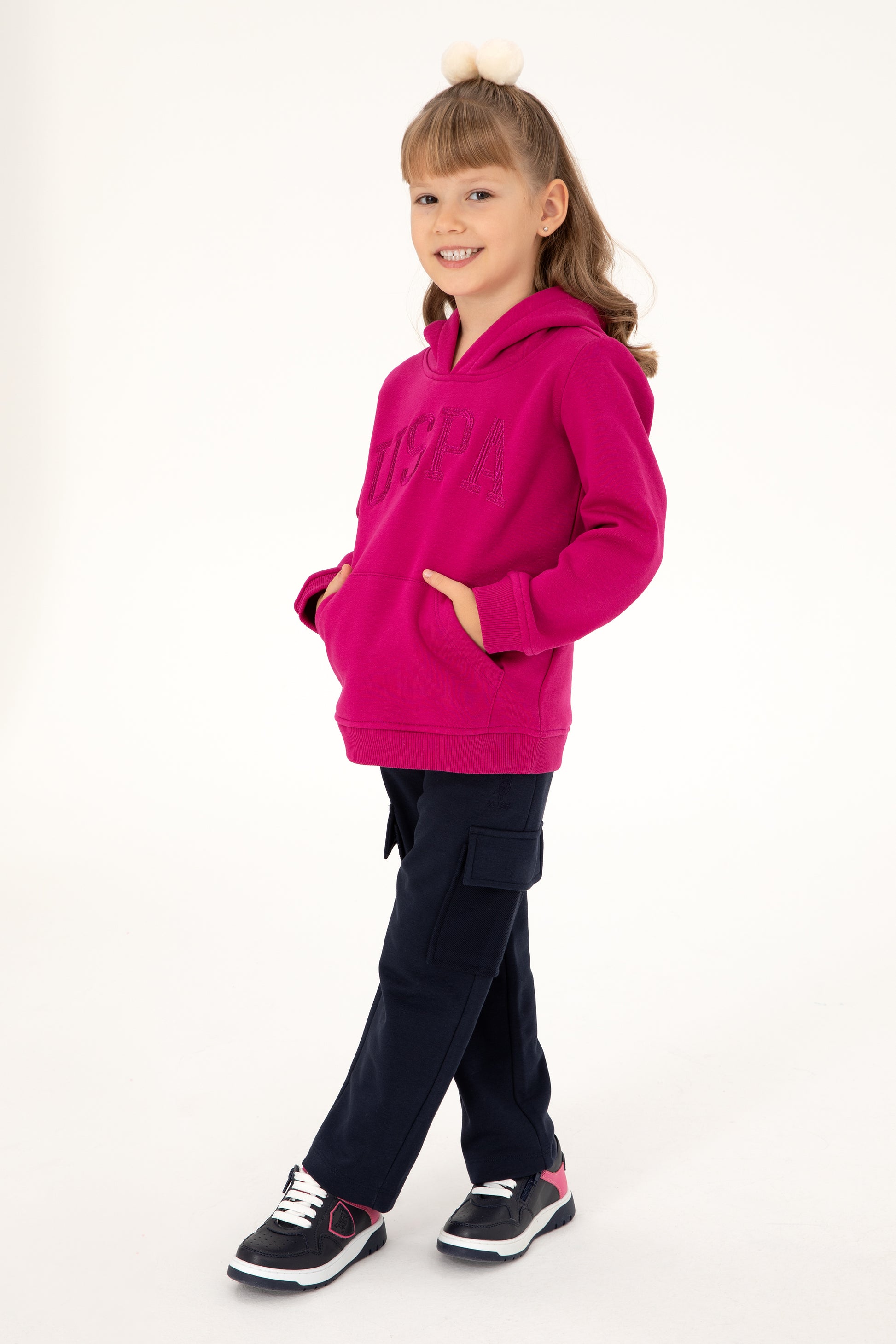 Girl's Fuchsia Basic Sweatshirt