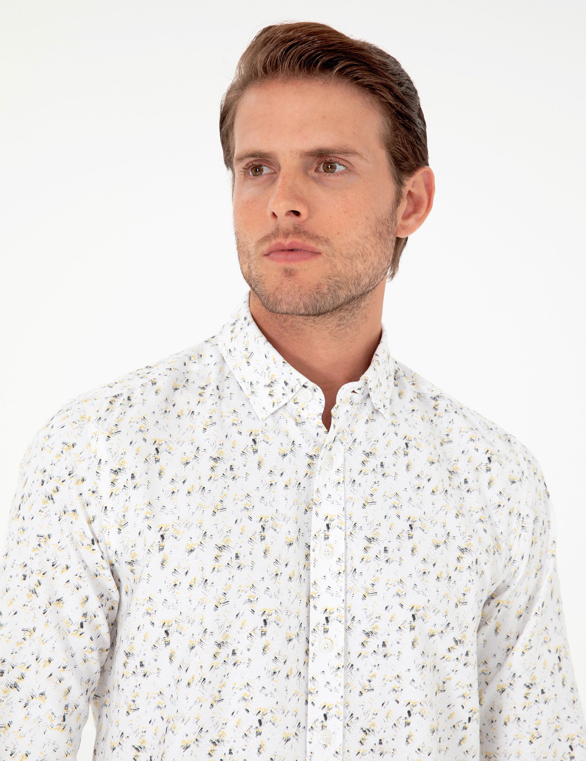 Grey Slim Fit Long Sleeve Shirt
