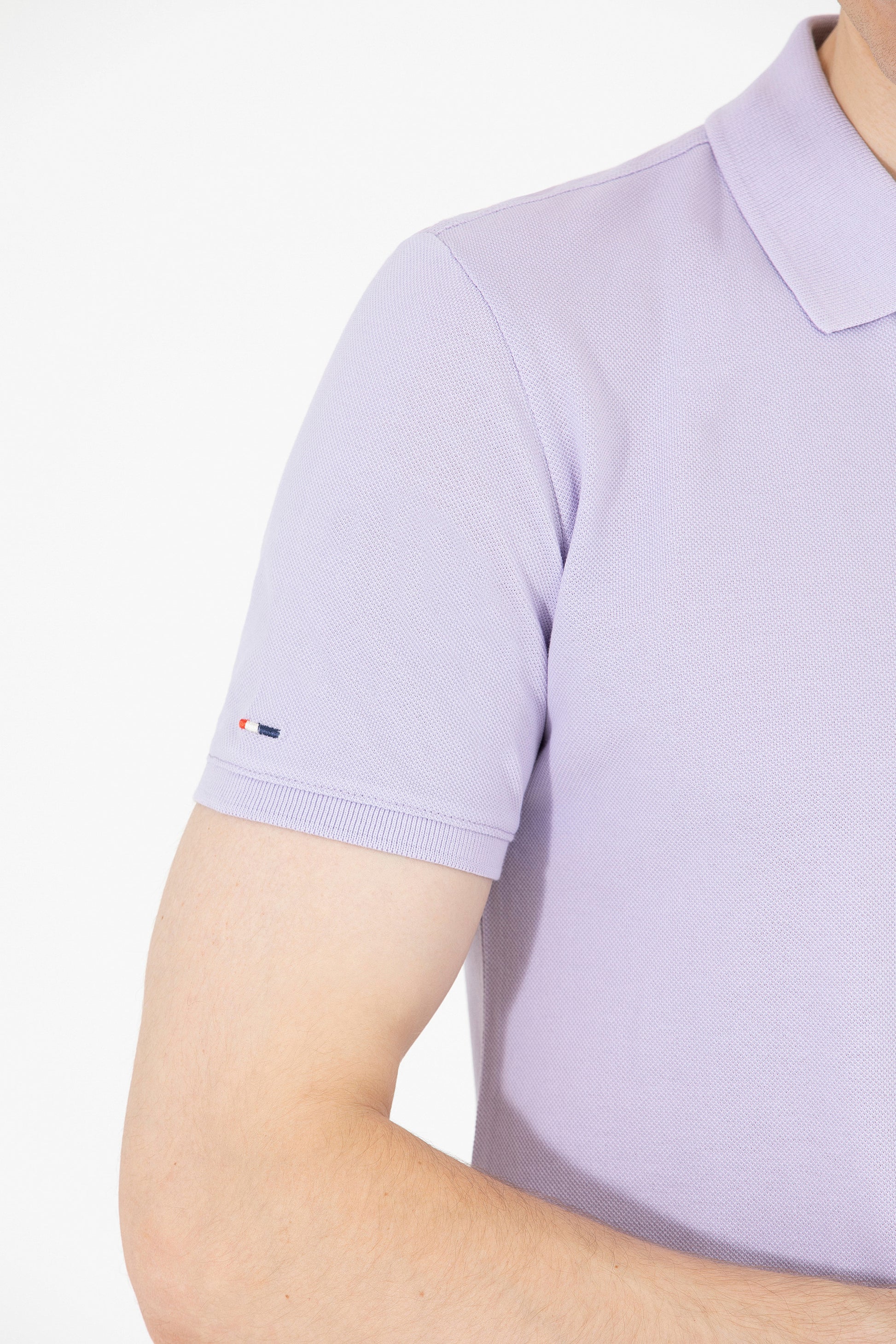 Men's Lilac Basic Polo Neck T-Shirt