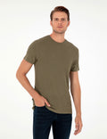 Khaki Slim Fit Basic T-Shirt
