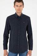 Men's Navy Blue Long Sleeve Shirt