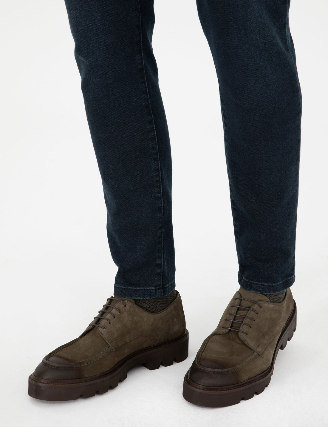 Khaki 100% Leather Casual Shoes