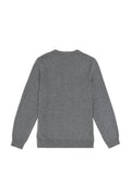 Boys' Grey Melange Basic V Neck Sweater