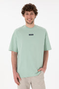 Men's Oversize Fit Crew Neck Water Green T-shirt
