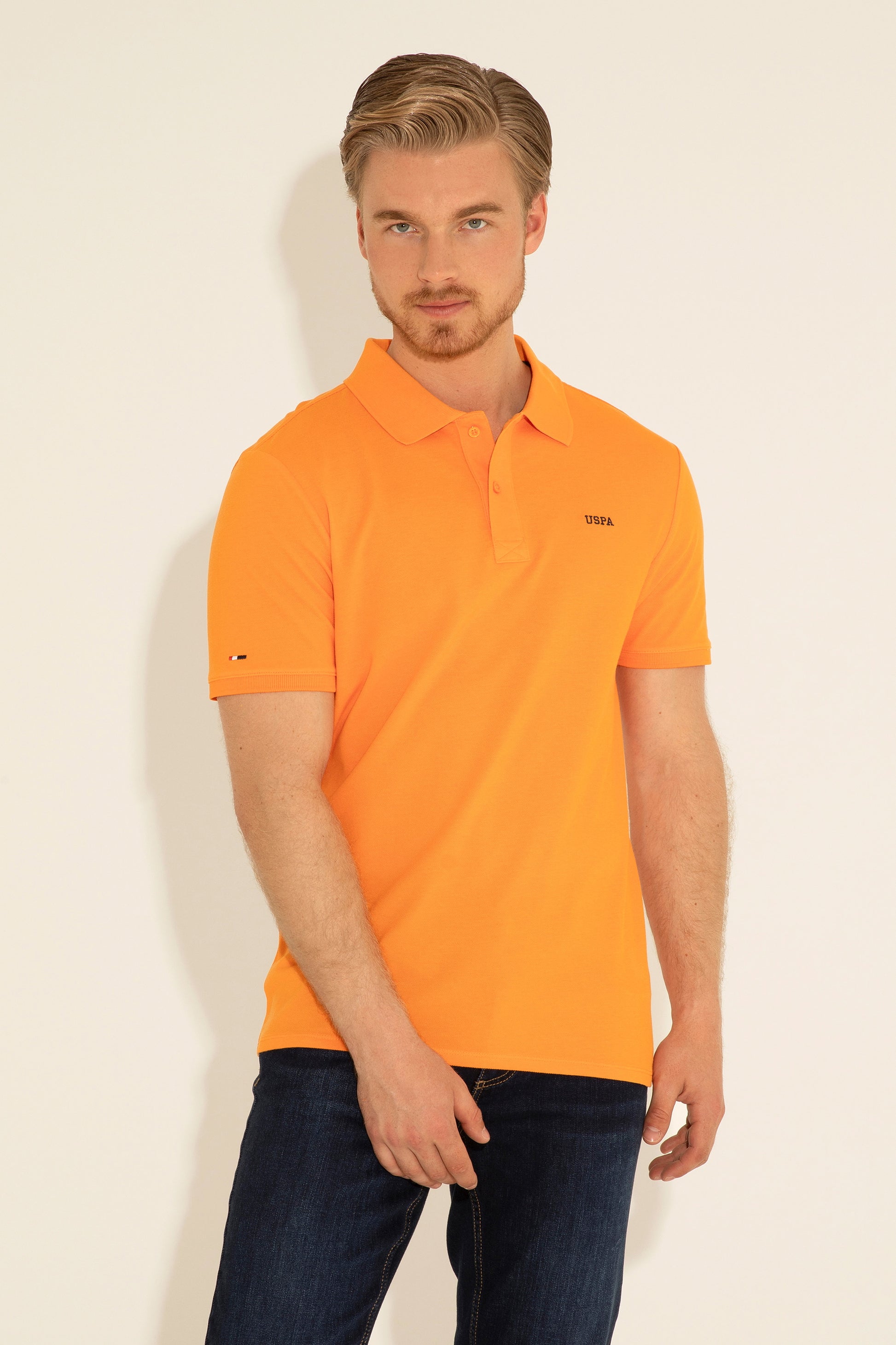 Men's Orange Basic T-Shirt