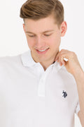 Men's White Basic Polo Neck T-Shirt