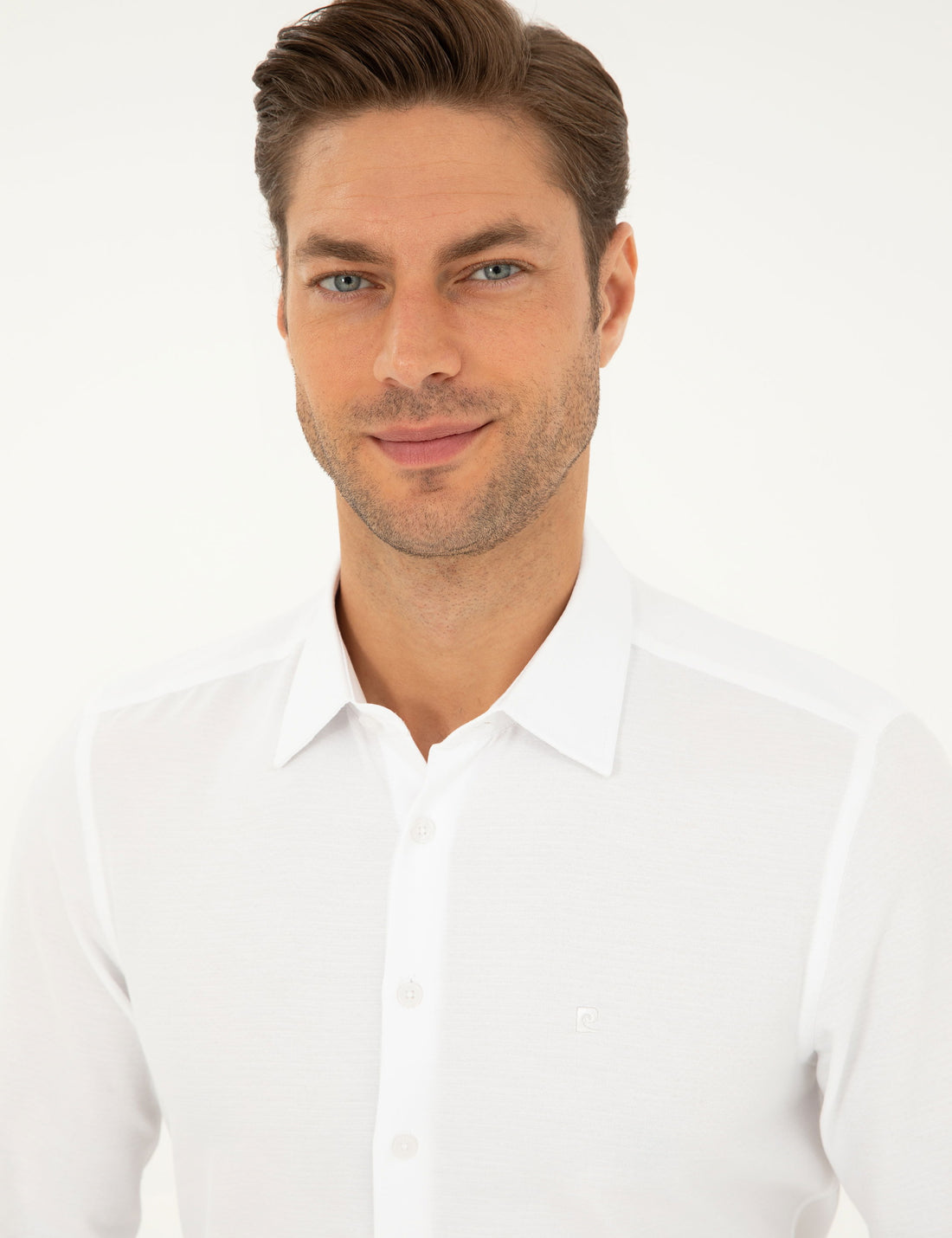 White Striped Slim Fit Long Sleeve Shirt
