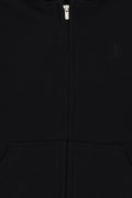 Boy's Black Basic Zipper Sweatshirt