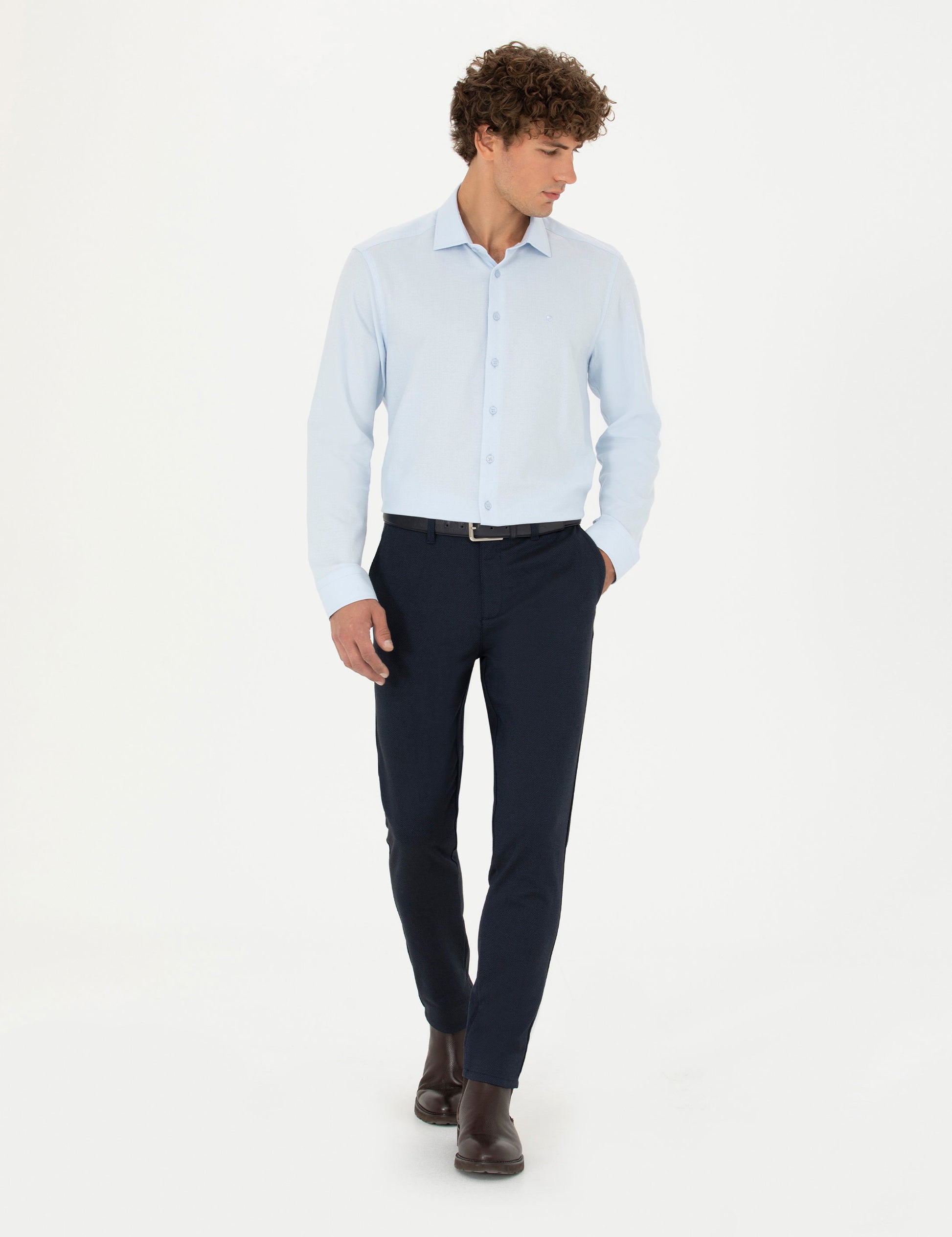 Light Blue Slim Fit Long Sleeve Shirt