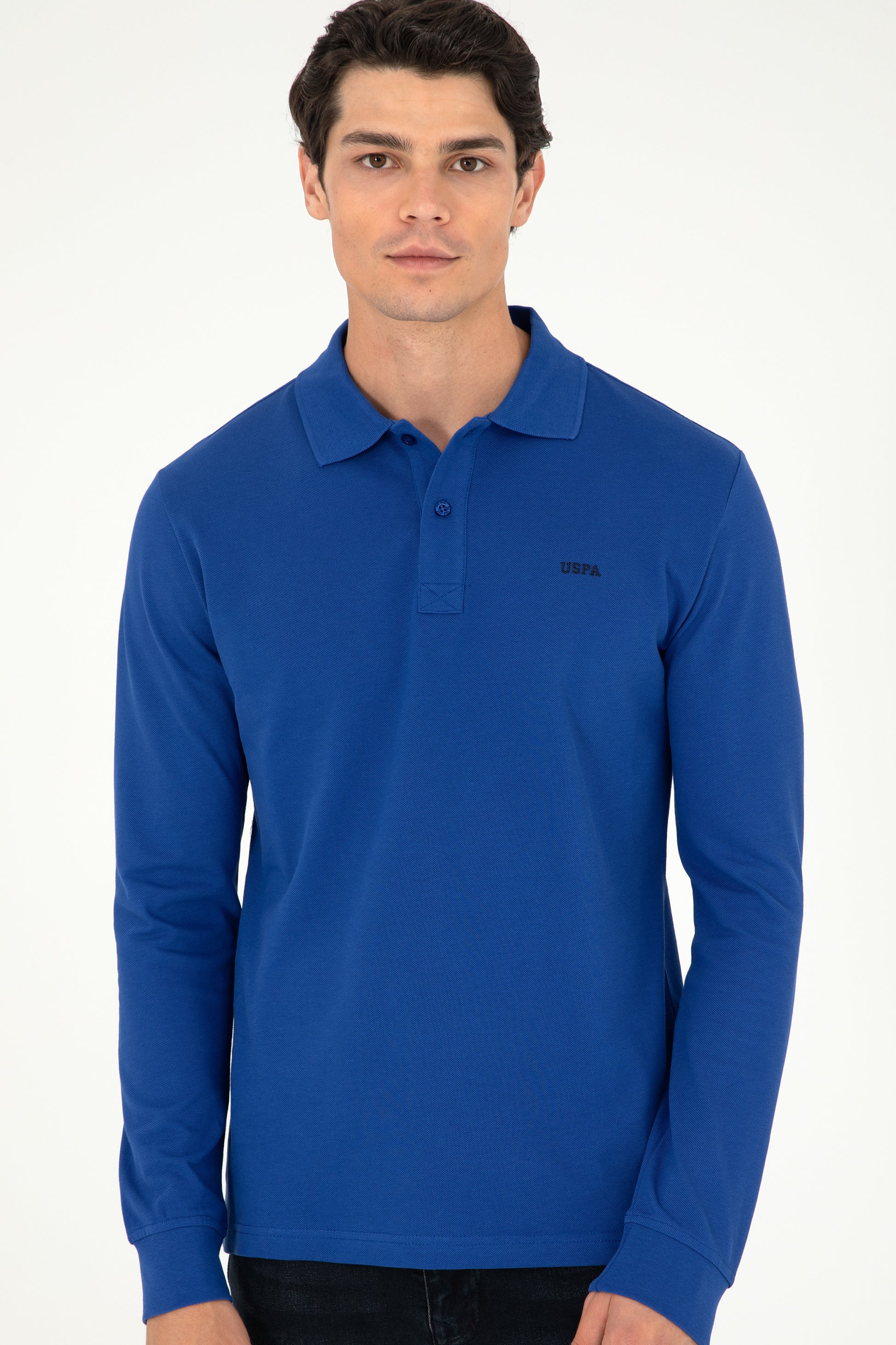 Men's Regular Fit Polo Neck Saks Basic Sweatshirt