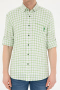 Men's Checkered Green Shirt